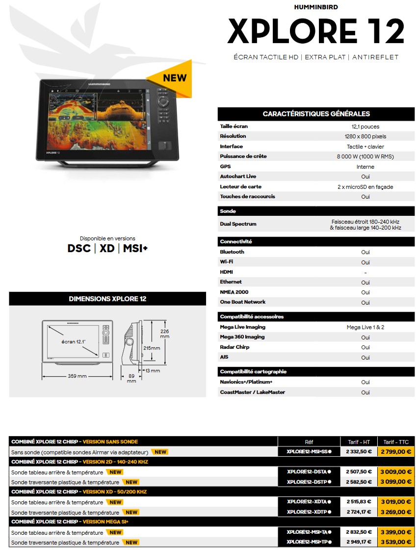 fiche technique xplore 12